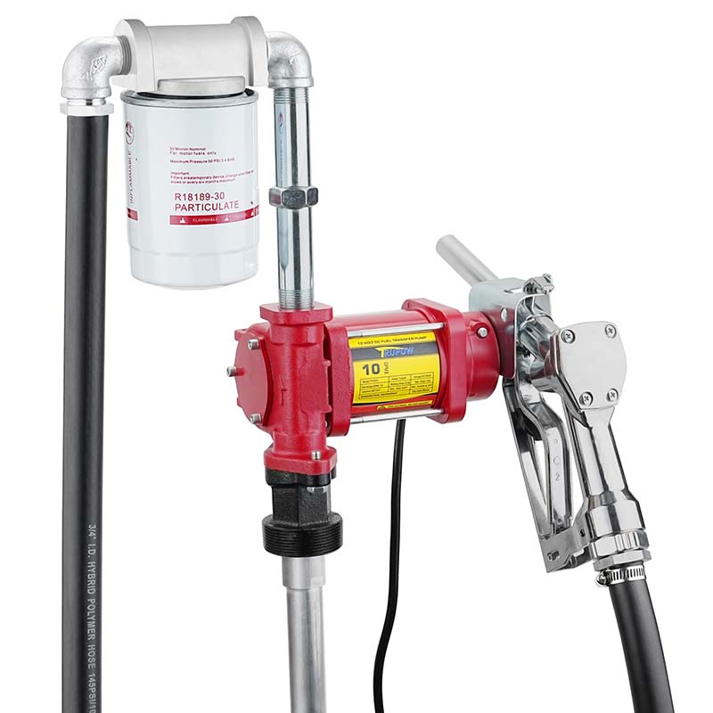 12V drivstoff bensinoverføringspumpesett med dyse