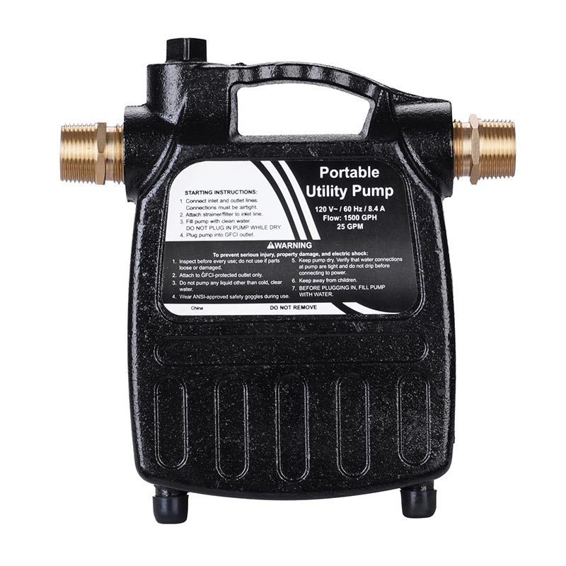Electric Utility Water Transfer Pump with Metal Connectors